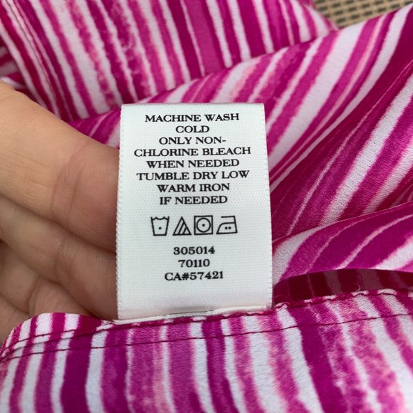 Ann Taylor Purple Pink Striped Top Shirt Blouse Size 4 or a Small/Medium - Picture 4 of 10